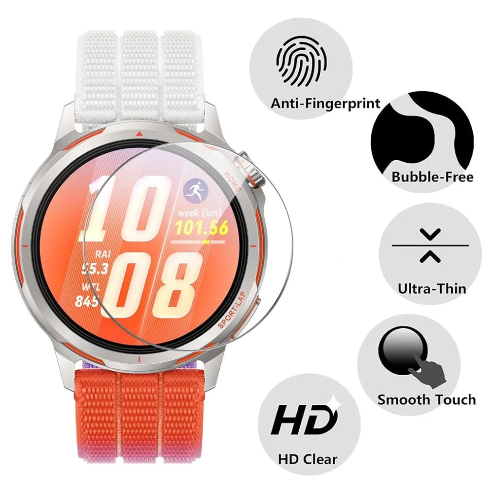 3Pcs For Huawei Watch GT Runner 2 Tempered Glass Screen Protector HD Clear Watch Screen Film - Transparent - 5