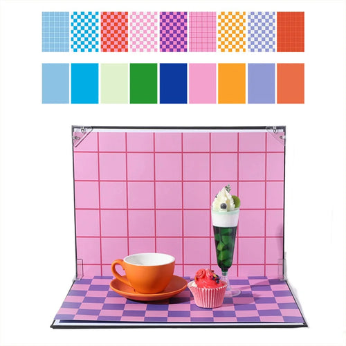 42 x 29cm Photography Cardboard with 9Pcs Background Papers Photo Studio Props Shooting Backdrop Board Set - 1