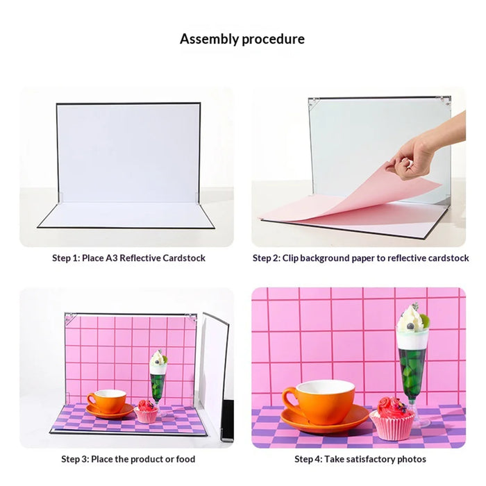 42 x 29cm Photography Cardboard with 9Pcs Background Papers Photo Studio Props Shooting Backdrop Board Set - 7