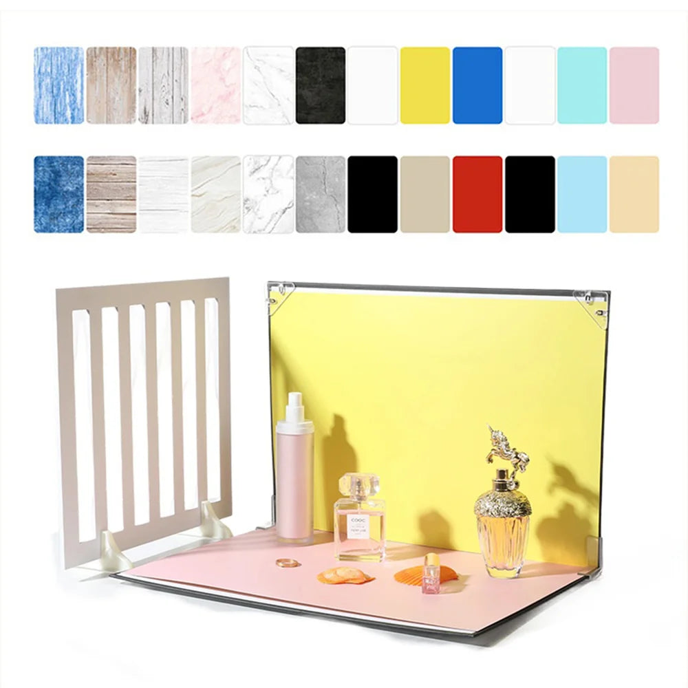 42 x 29cm Photo Backdrop Board with 12Pcs Double-sided Background Papers Professional Photography Kit - 1