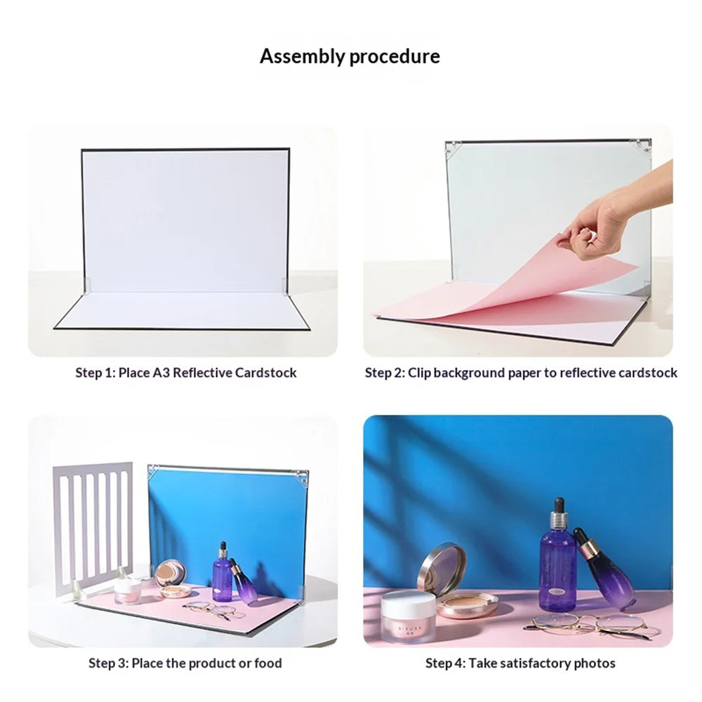 42 x 29cm Photo Backdrop Board with 12Pcs Double-sided Background Papers Professional Photography Kit - 4