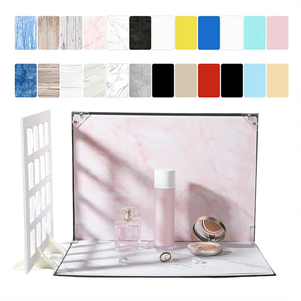 42 x 29cm Photo Backdrop Board with 12Pcs Double-sided Background Papers Professional Photography Kit - 5