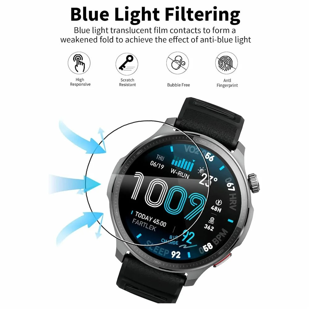 3Pcs For Huami Amazfit Balance 2 XT Tempered Glass Screen Protector HD Clear Watch Screen Film - Transparent - 4