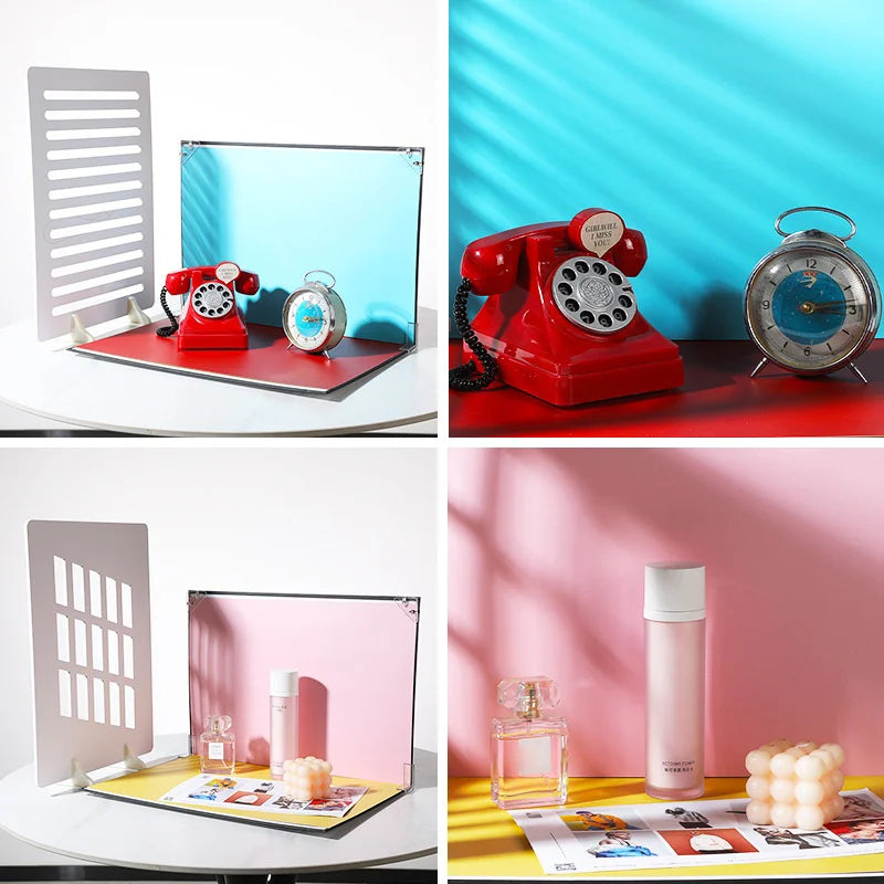 42 x 29cm Photography Cardboard with 13Pcs Double-sided Background Papers and Light Shadow Frame Set - 1