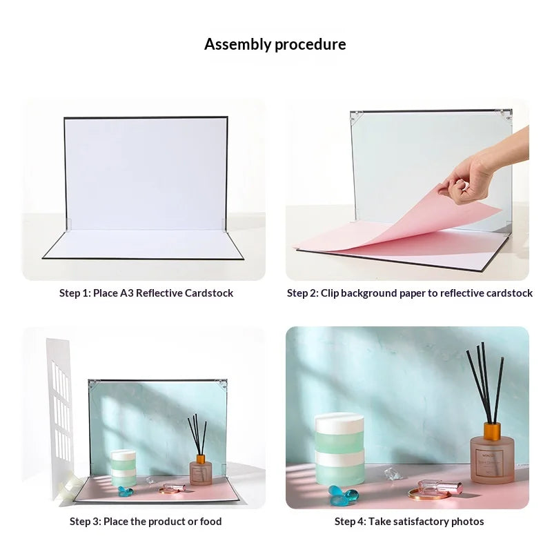42 x 29cm Photography Cardboard with 13Pcs Double-sided Background Papers and Light Shadow Frame Set - 4