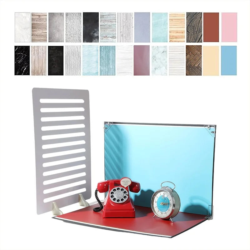 42 x 29cm Photography Cardboard with 13Pcs Double-sided Background Papers and Light Shadow Frame Set - 6
