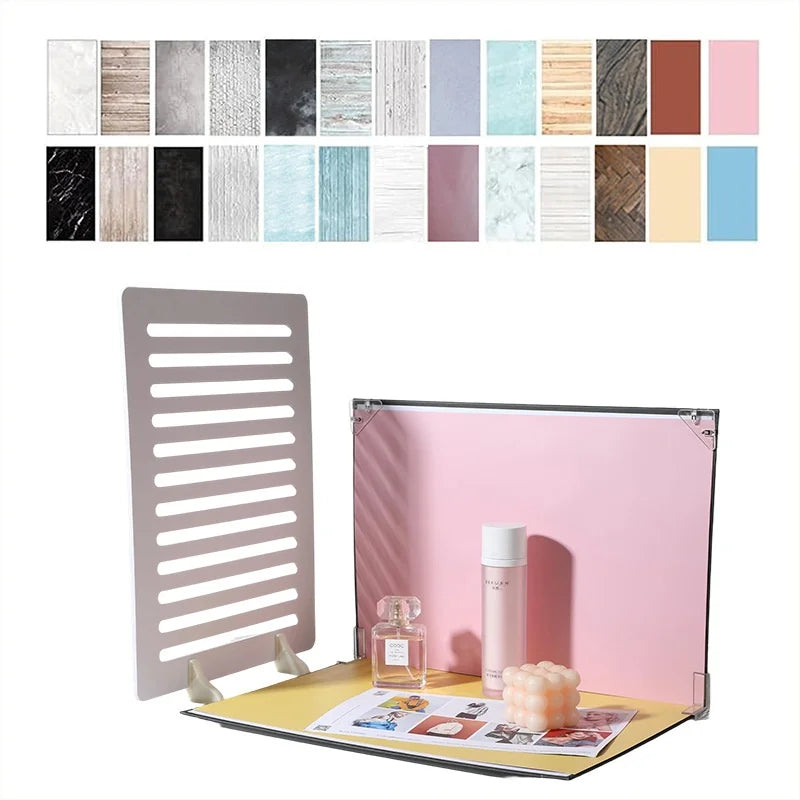 42 x 29cm Photography Cardboard with 13Pcs Double-sided Background Papers and Light Shadow Frame Set - 7