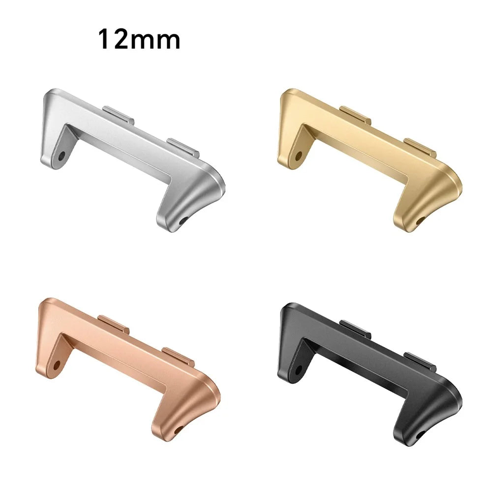 2Pcs 12mm Watch Band Connector for Huawei Band 11 / 11 Pro Quick Release Stainless Steel Adapter - Silver - 2