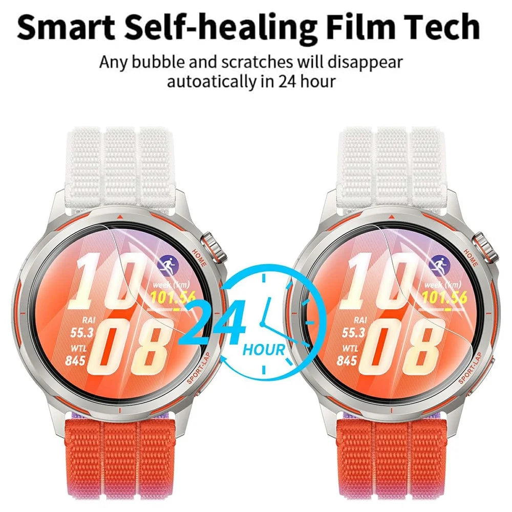 3Pcs For Huawei Watch GT Runner 2 TPU Watch Screen Protector Anti Scratch HD Clear Hydrogel Film - Transparent - 3