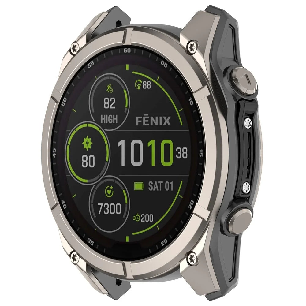 Bumper Strip for Garmin Fenix 8 AMOLED 51mm  /  Fenix 8 SOLAR 51mm  /  Fenix 8 Pro AMOLED 51mm  /  Tactix 8 SOLAR 51mm  /  Tactix 8 AMOLED 51mm  /  Quatix 8 51mm Metal Anti-Collision Strip - Black - 2