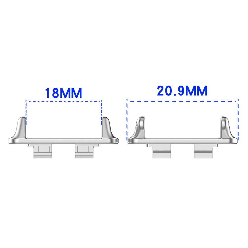 1 Pair 18mm Connectors for Huawei Band 11 / 11 Pro / 11 NFC / 11 Pro NFC Metal Zinc Alloy Watch Band Adapters - Silver - 3