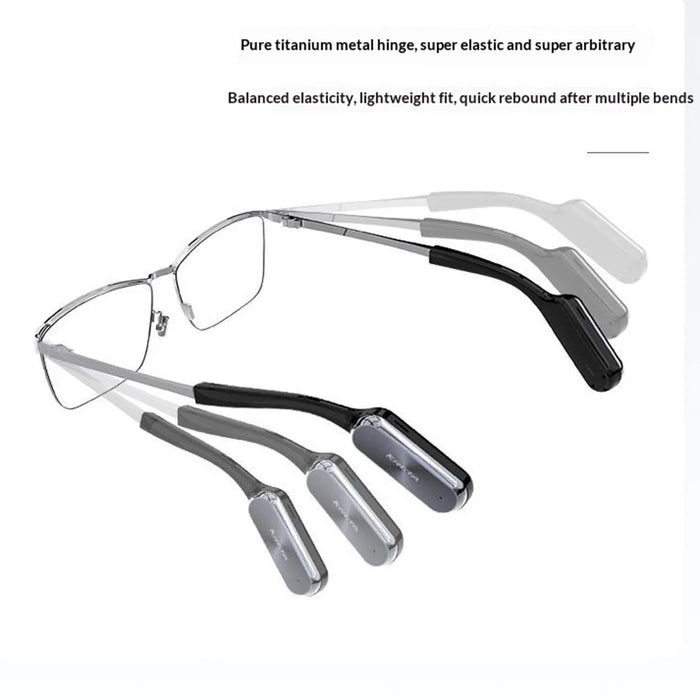 KRETA E01 Smart Glasses AI Translator Ultra-Lightweight Titanium Frame Bluetooth-compatible Headphones Smart Eyeglasses - Black Blue - 7