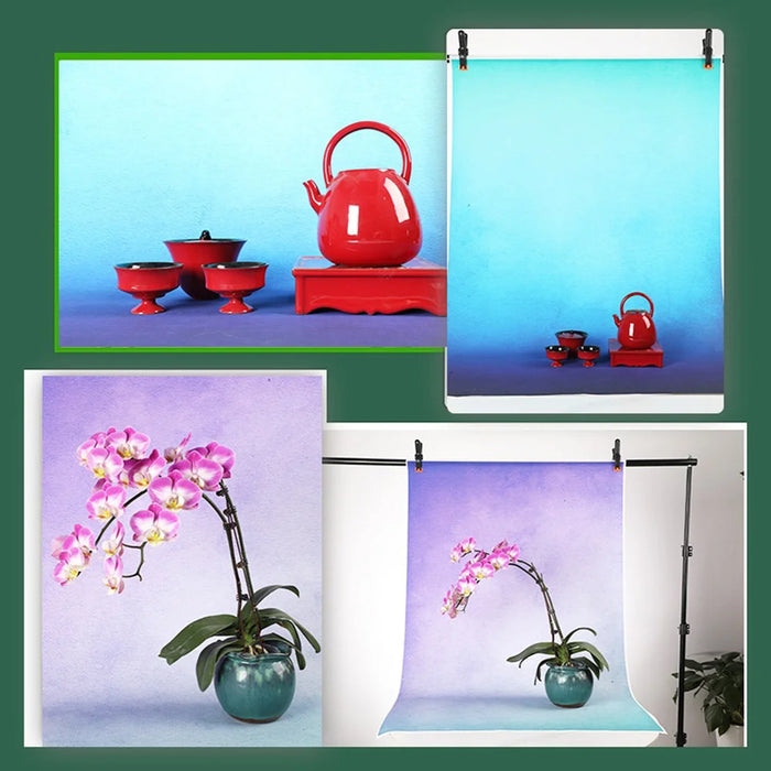 7Pcs 80x120cm Waterproof Photography Backdrop Gradient Photo Background Cloth for Studio Portrait - Style 1 - 2