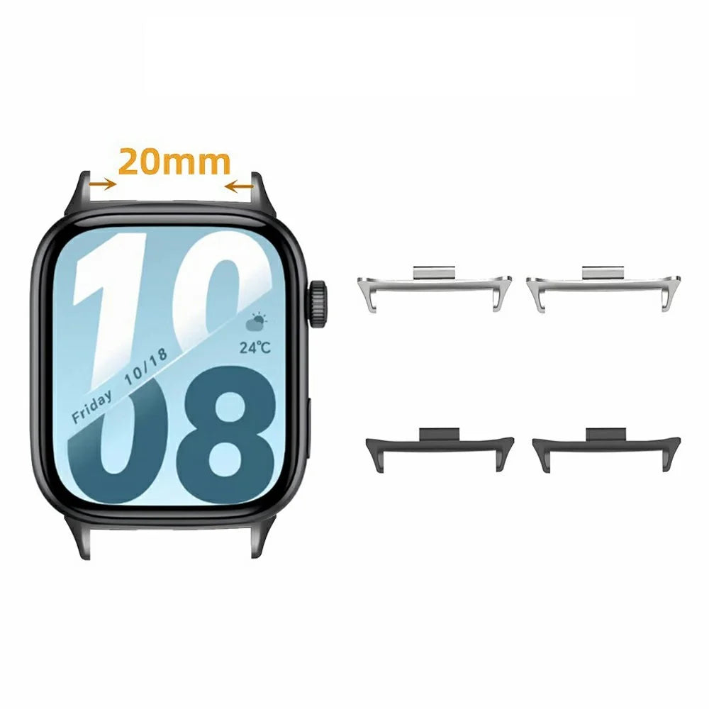 1 Pair for Honor Watch X5i 20mm Metal Watch Band Connector Quick Release Spring Bar Adapter - Black - 5