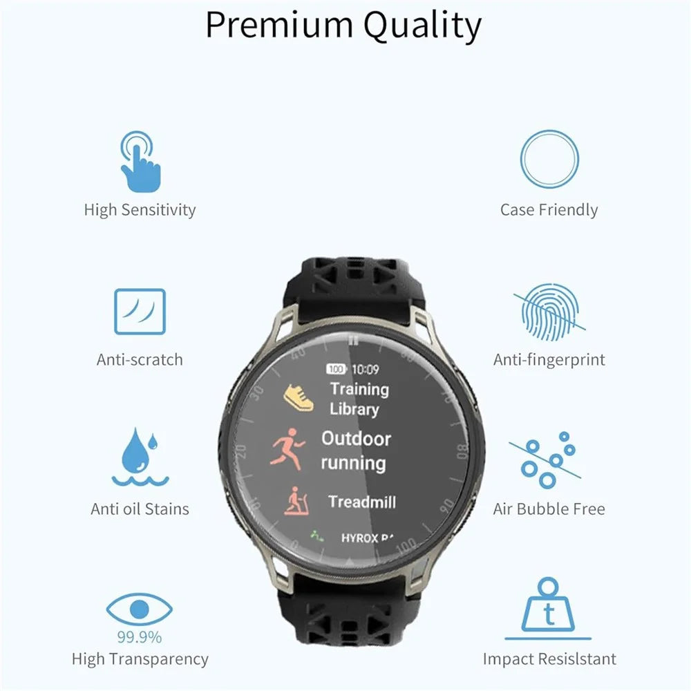 3Pcs For Huami Amazfit Cheetah 2 Pro TPU Watch Screen Protector Anti Scratch HD Clear Hydrogel Film - Transparent - 3