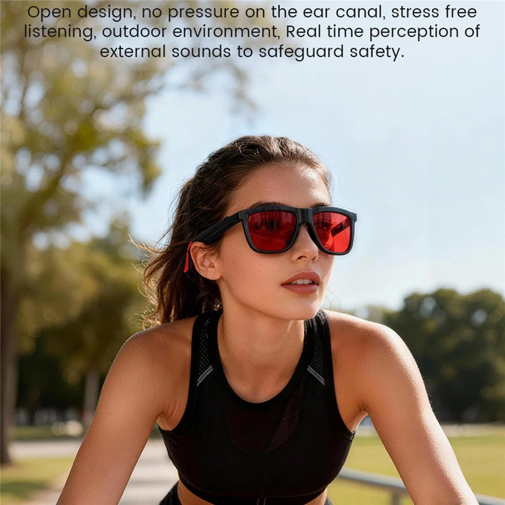 E05 AI Smart Glasses 4-Level Touch Color Change Bluetooth-compatible Translation Eyeglasses with Electrochromic Lenses - Red - 7