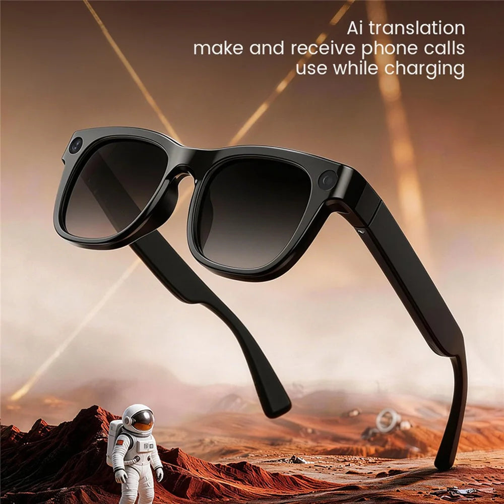 E06S AI Smart Glasses 13MP Camera Real-time Translation Voice Control Music Touchpad Eyeglasses for Office Meeting - Grey - 4