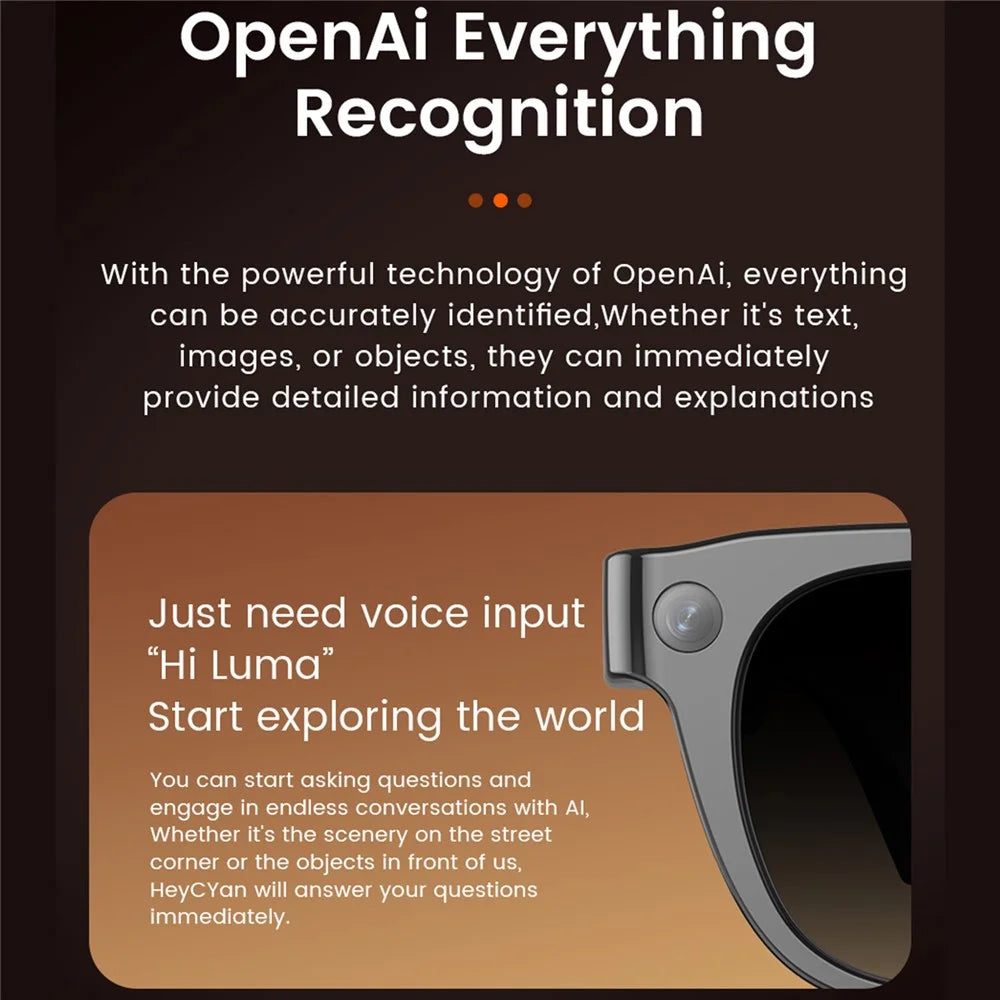 E06S AI Smart Glasses 13MP Camera Real-time Translation Voice Control Music Touchpad Eyeglasses for Office Meeting - Grey - 6