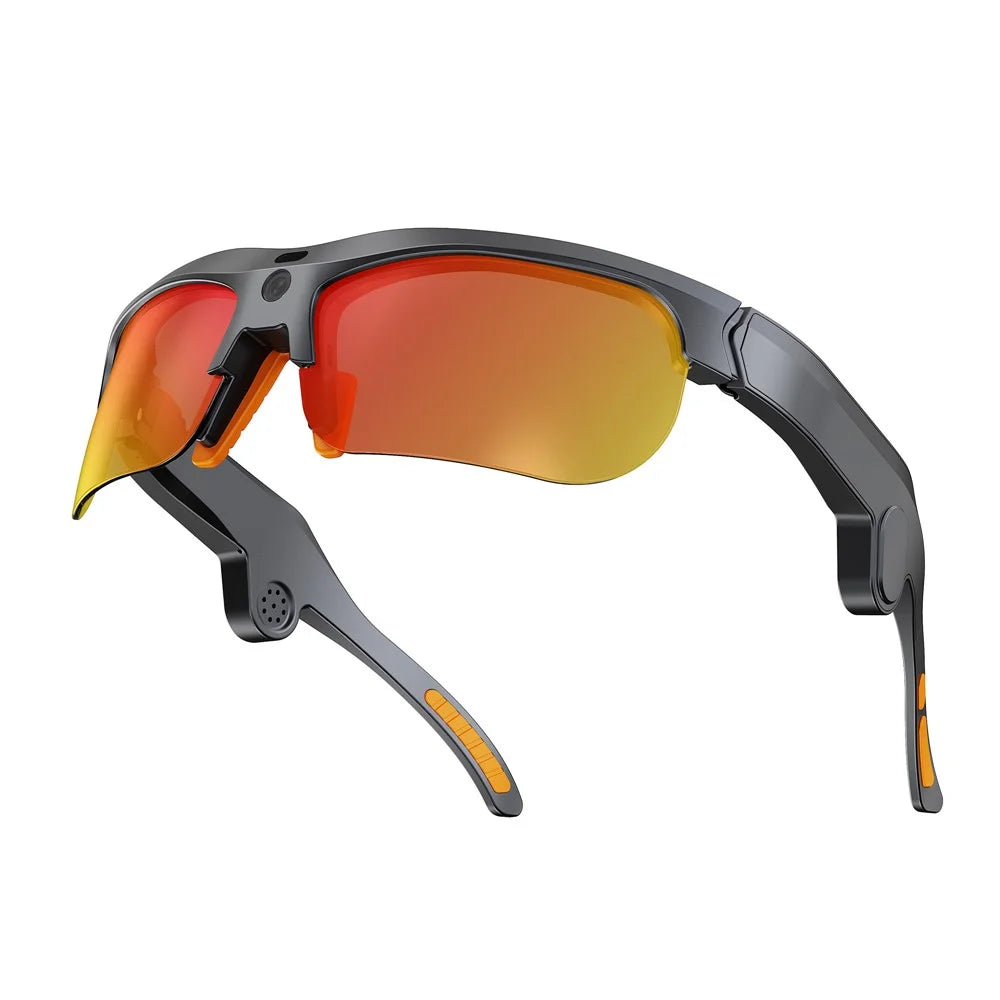 E08 AI Smart Glasses 1300W Camera Voice Control Everything Recognition Translation Eyeglasses for Sports Cycling - Grey Black - 2