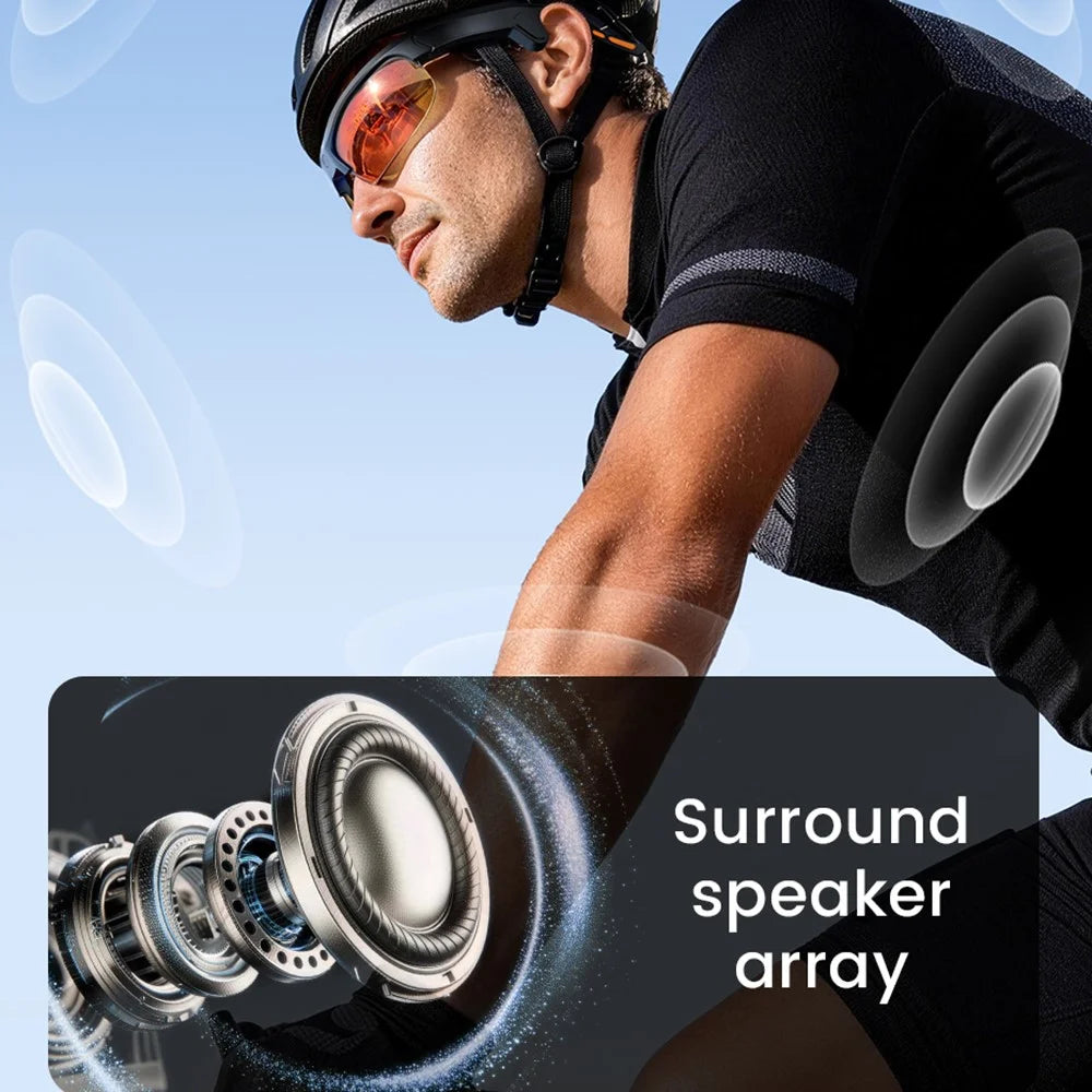 E08 AI Smart Glasses 1300W Camera Voice Control Everything Recognition Translation Eyeglasses for Sports Cycling - Grey Black - 5