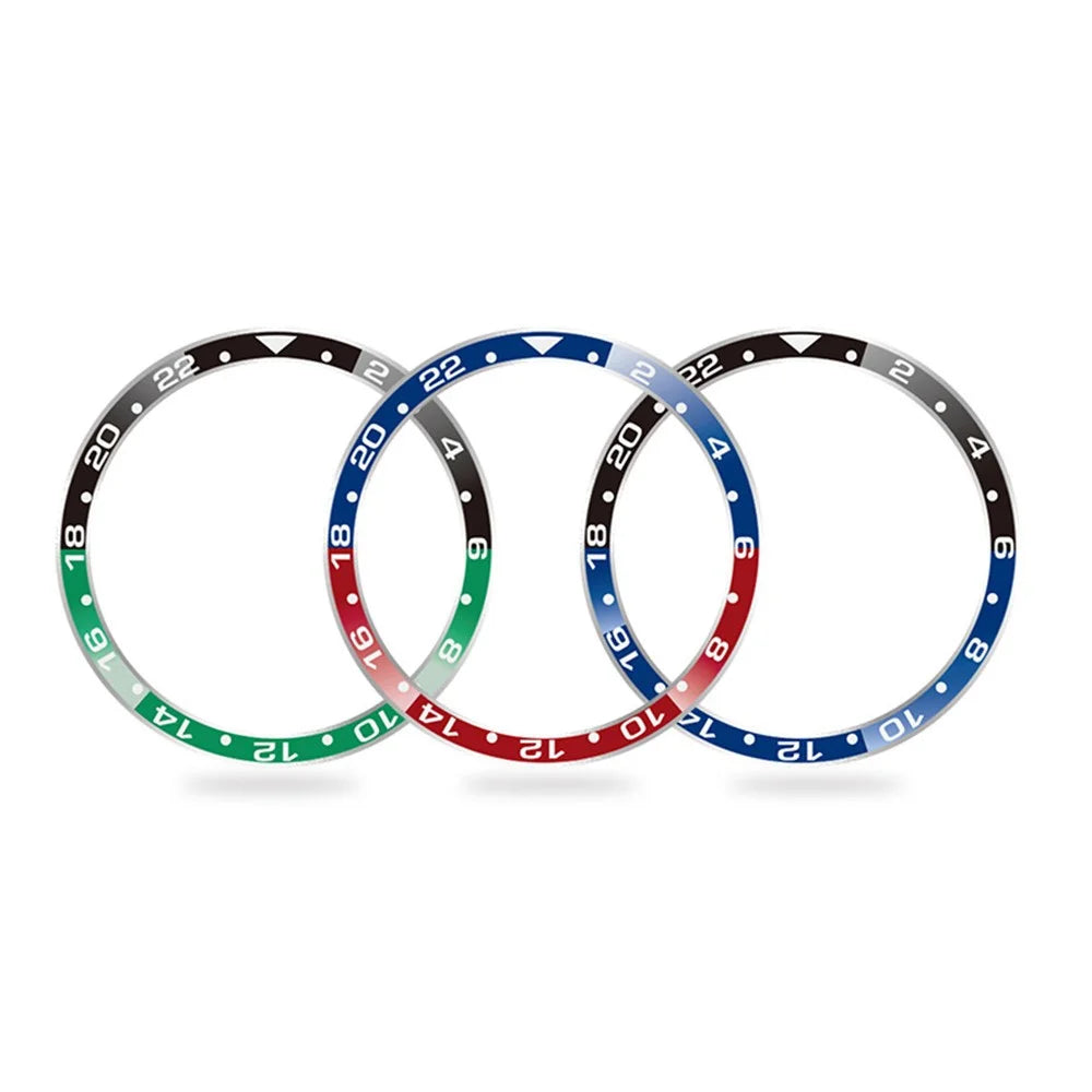 Bezel Ring for Xiaomi Watch S5  /  S4  /  S3 Aluminum Alloy Dual Color Protective Cover Ring - Blue+Red  /  White Characters - 5