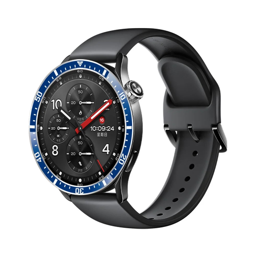 Bezel Ring for Xiaomi Watch S5 / S4 / S3 Anti Scratch Aluminum Alloy Adhesive Cover - Blue  /  White Characters - 3