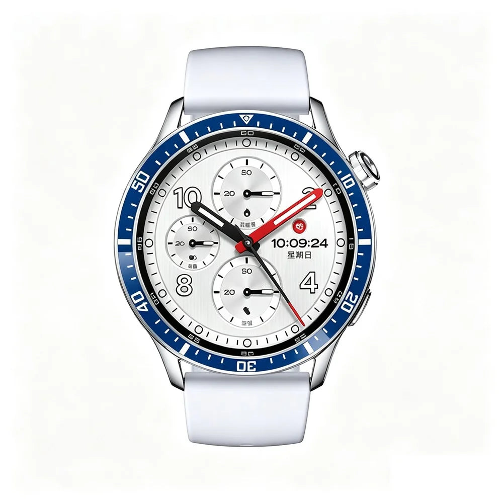 Bezel Ring for Xiaomi Watch S5 / S4 / S3 Anti Scratch Aluminum Alloy Adhesive Cover - Blue  /  White Characters - 6