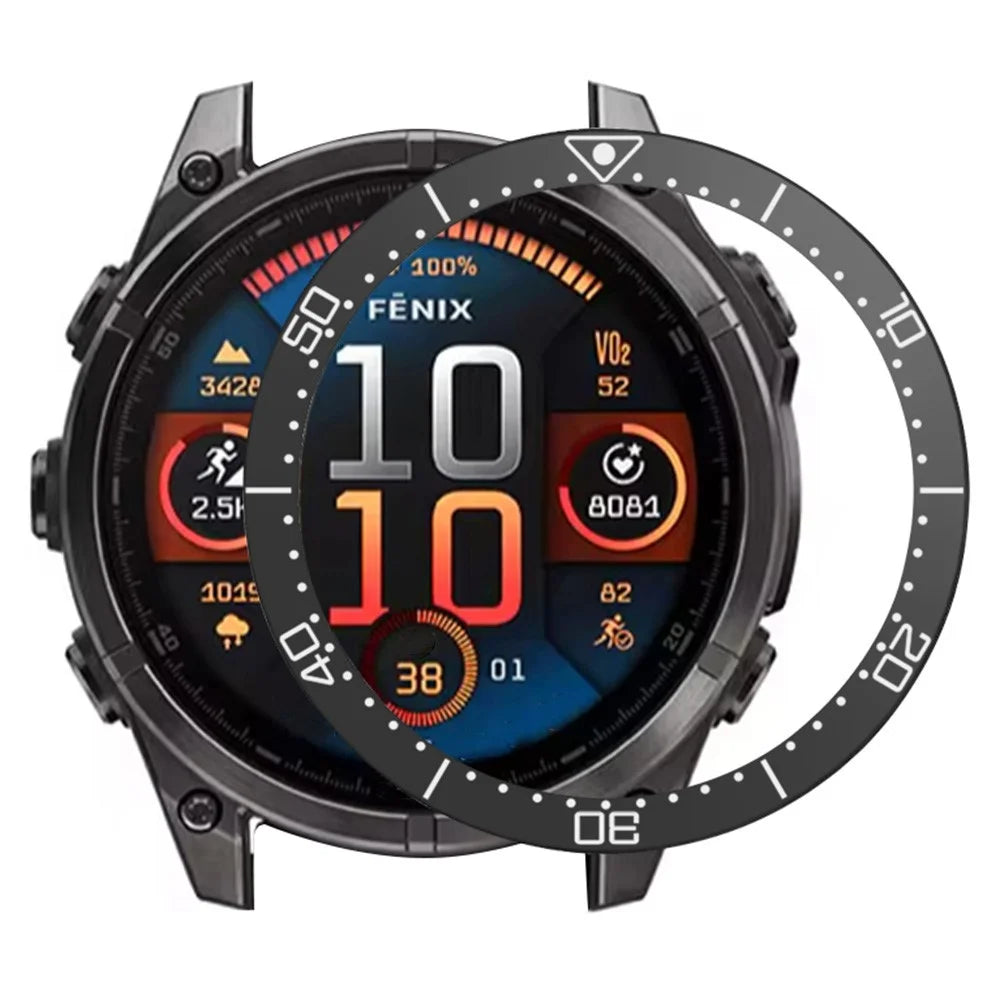 For Garmin Fenix 8 51mm / Tactix 8 51mm Watch Bezel Scale Design Stainless Steel Protective Ring - Black  /  White - 1