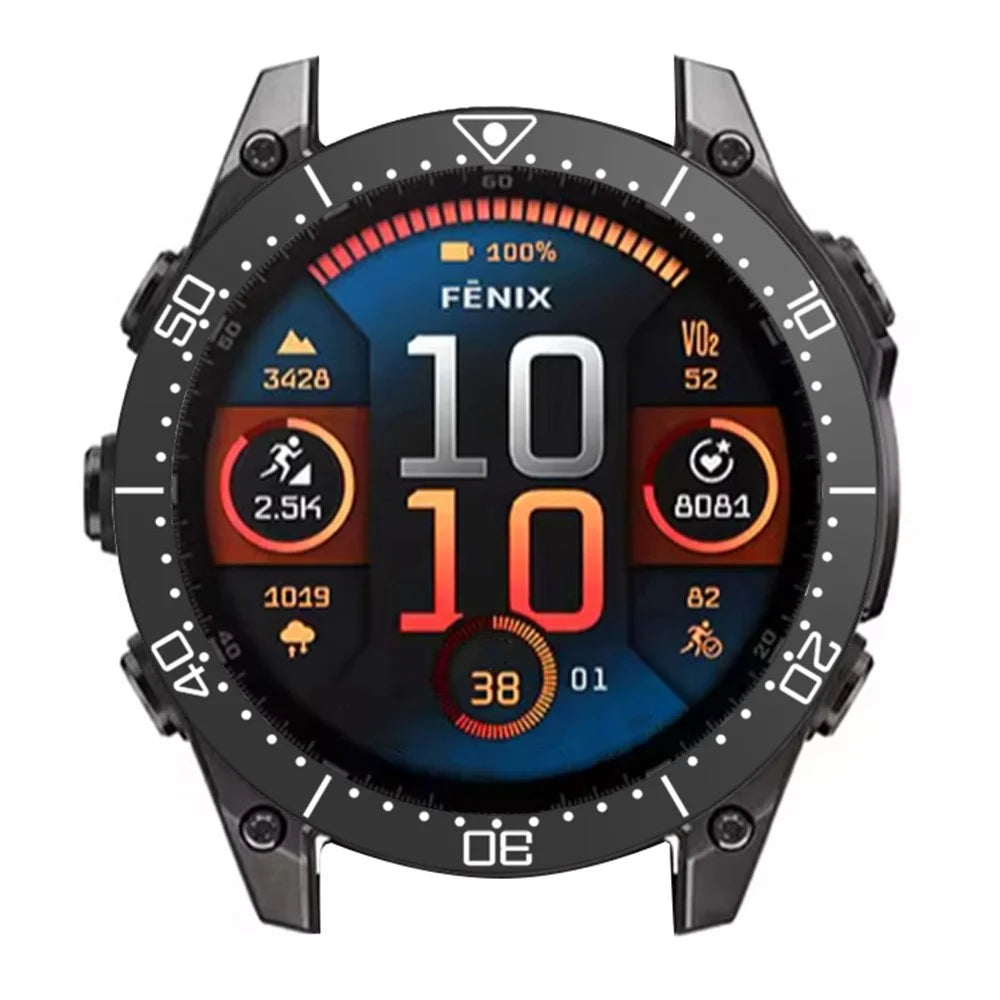 For Garmin Fenix 8 51mm / Tactix 8 51mm Watch Bezel Scale Design Stainless Steel Protective Ring - Black  /  White - 4