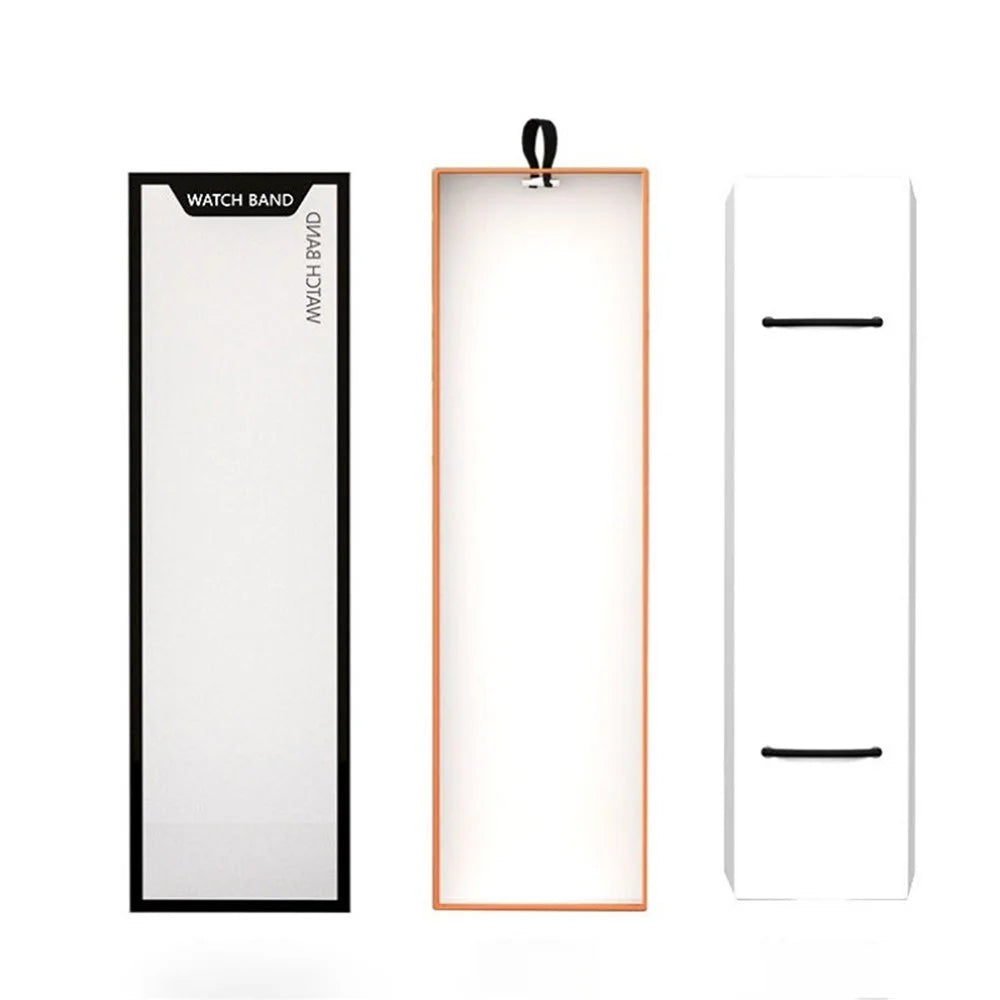 100Pcs Watch Band Packaging Box Pull-out Style Retail Display Case with Clear Window - Orange - 3
