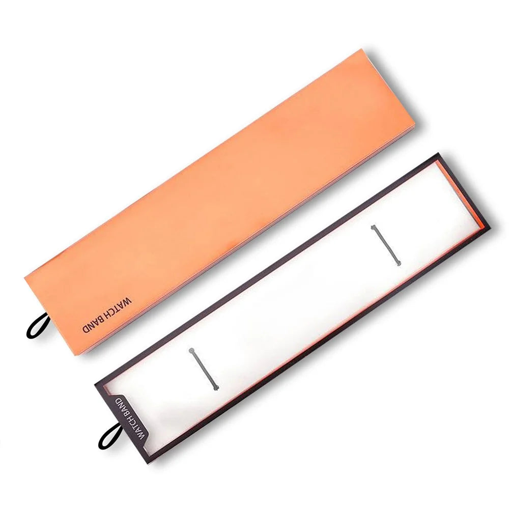 100Pcs Watch Band Packaging Box Pull-out Style Retail Display Case with Clear Window - Orange - 4
