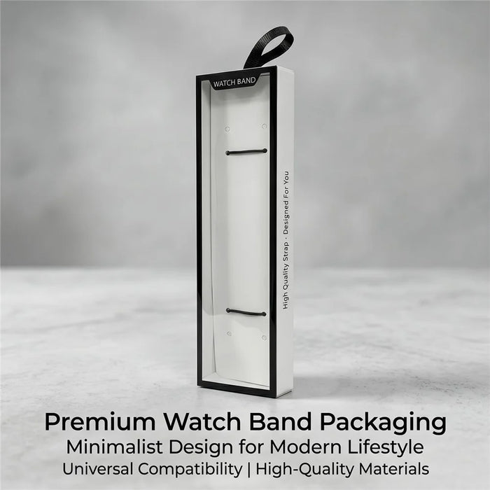 100Pcs Watch Band Packaging Box Pull-out Drawer Style Display Case with Clear Window Hanging Hole - White - 3
