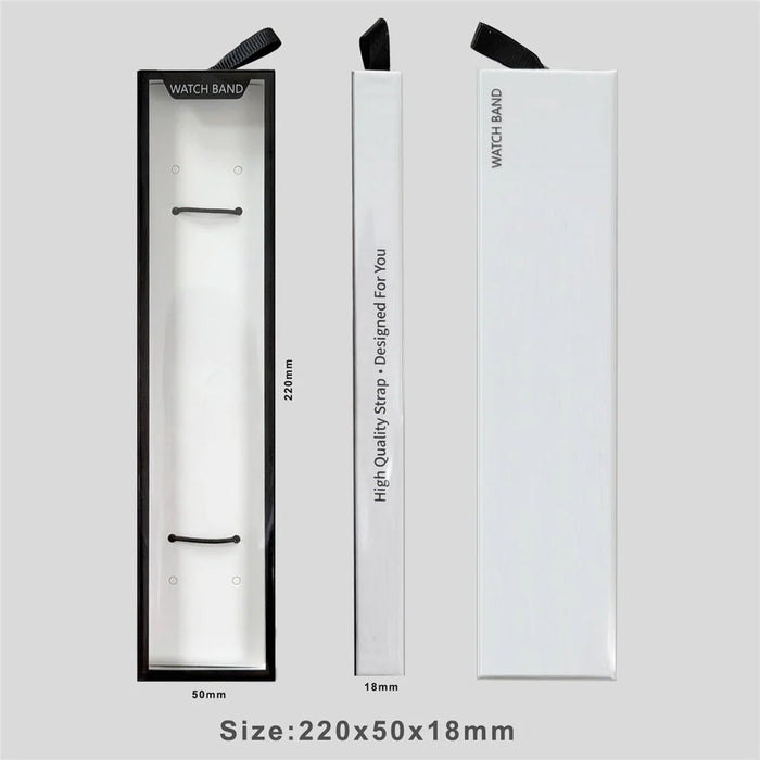 100Pcs Watch Band Packaging Box Pull-out Drawer Style Display Case with Clear Window Hanging Hole - White - 6