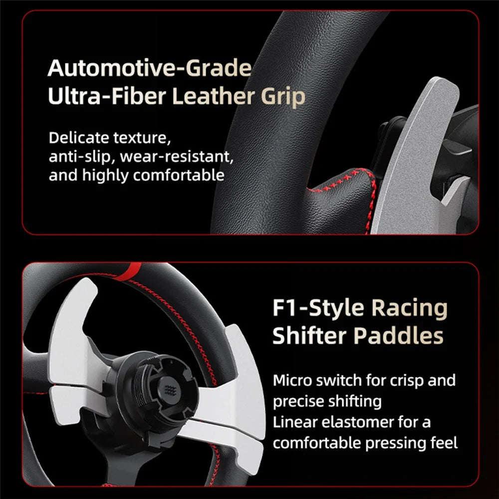 PXN V10 Ultra Racing Wheel Set 3.2Nm Force Feedback Pedals for PC Xbox PS4 - Black - 3