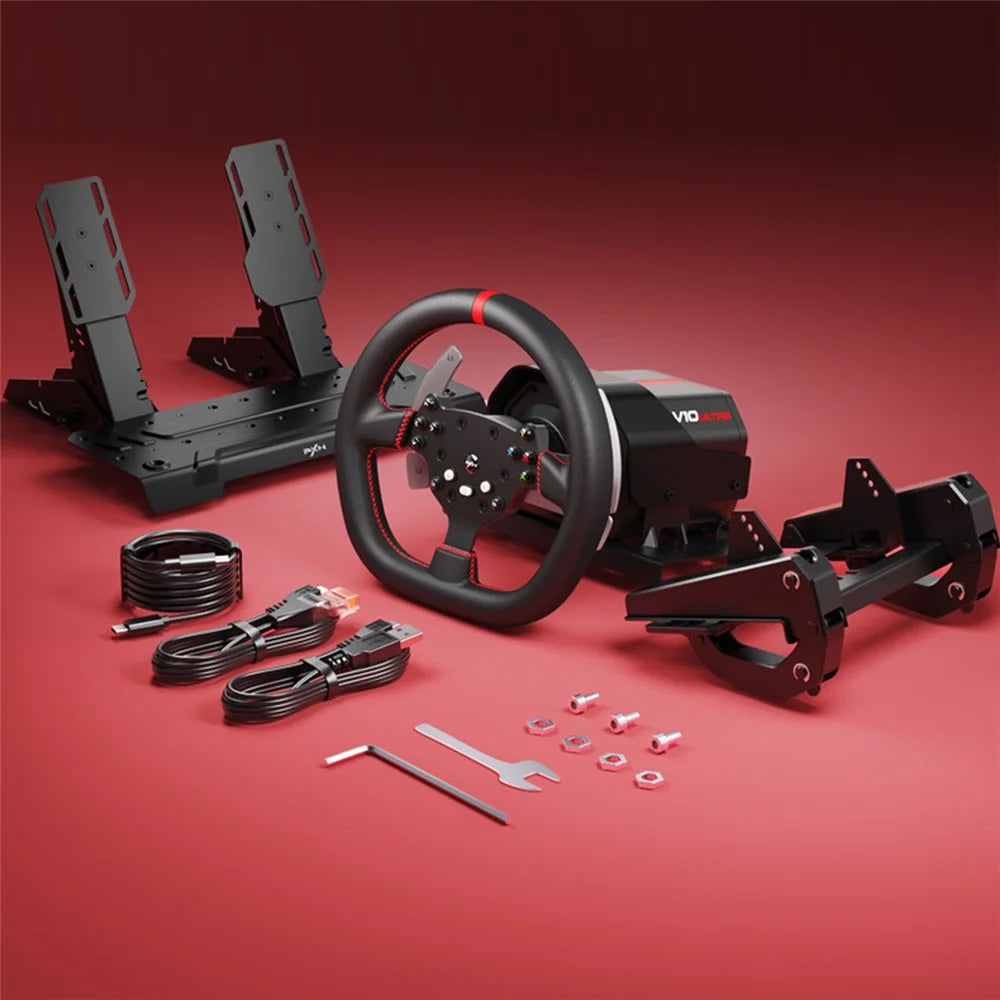PXN V10 Ultra Racing Wheel Set 3.2Nm Force Feedback Pedals for PC Xbox PS4 - Black - 6