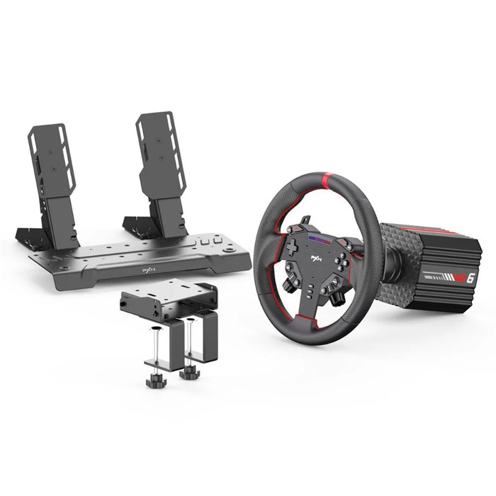 PXN VD6 Direct Drive Racing Wheel Bundle 6Nm Force Feedback Pedals Compatible with PC Gaming - Black - 1