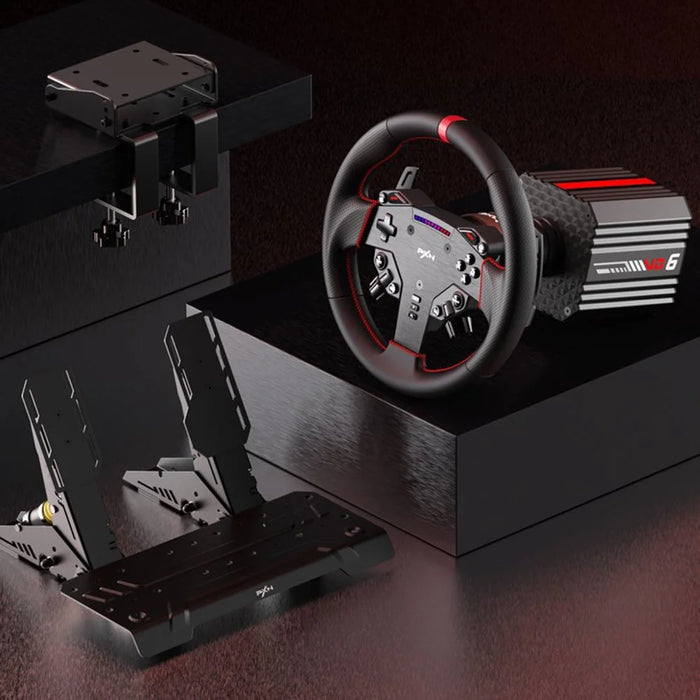 PXN VD6 Direct Drive Racing Wheel Bundle 6Nm Force Feedback Pedals Compatible with PC Gaming - Black - 2