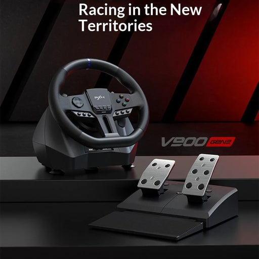 PXN V900 Gen2 Gaming Steering Wheel Driving Racing Simalator 270° / 900° Rotation for PC PS4 Switch - Black - 2