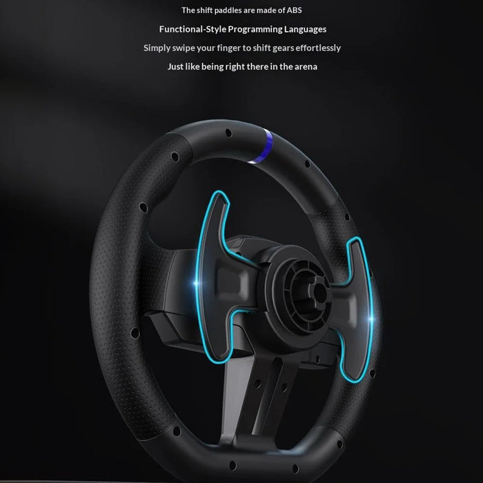 PXN V900 Gen2 Gaming Steering Wheel Driving Racing Simalator 270° / 900° Rotation for PC PS4 Switch - Black - 6