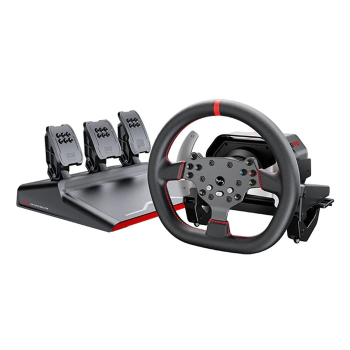 PXN V10 PRO Racing Simulator Wheel Set Direct Drive 3.2Nm Force Feedback Hall Sensor Gaming Steering Wheel with 3 Pedals for PC - Black - 1