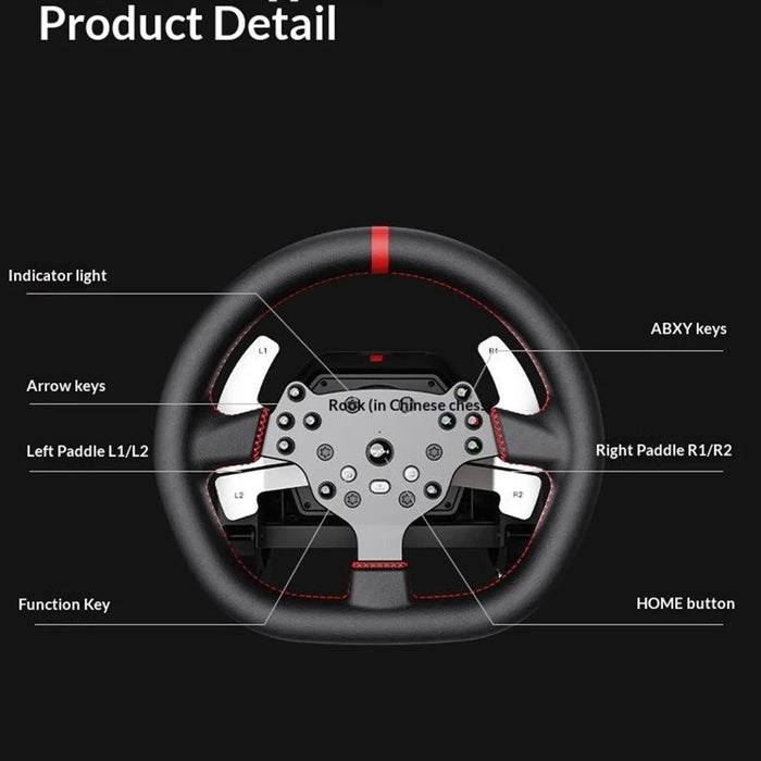 PXN V10 PRO Racing Simulator Wheel Set Direct Drive 3.2Nm Force Feedback Hall Sensor Gaming Steering Wheel with 3 Pedals for PC - Black - 4