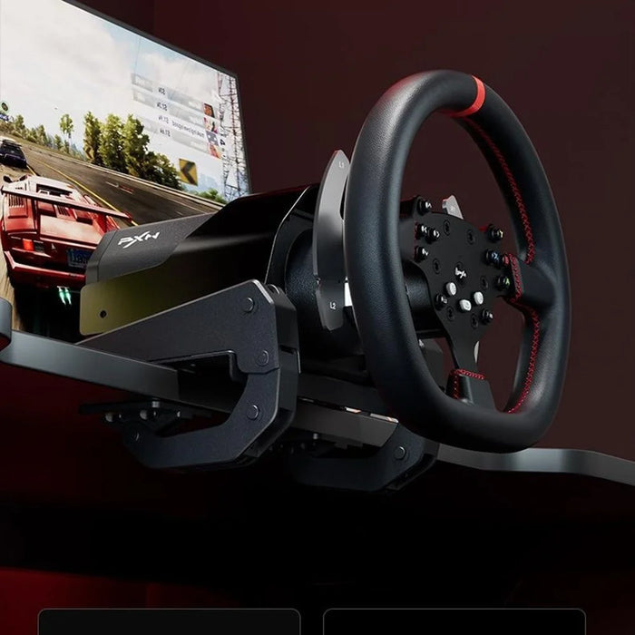 PXN V10 PRO Racing Simulator Wheel Set Direct Drive 3.2Nm Force Feedback Hall Sensor Gaming Steering Wheel with 3 Pedals for PC - Black - 5
