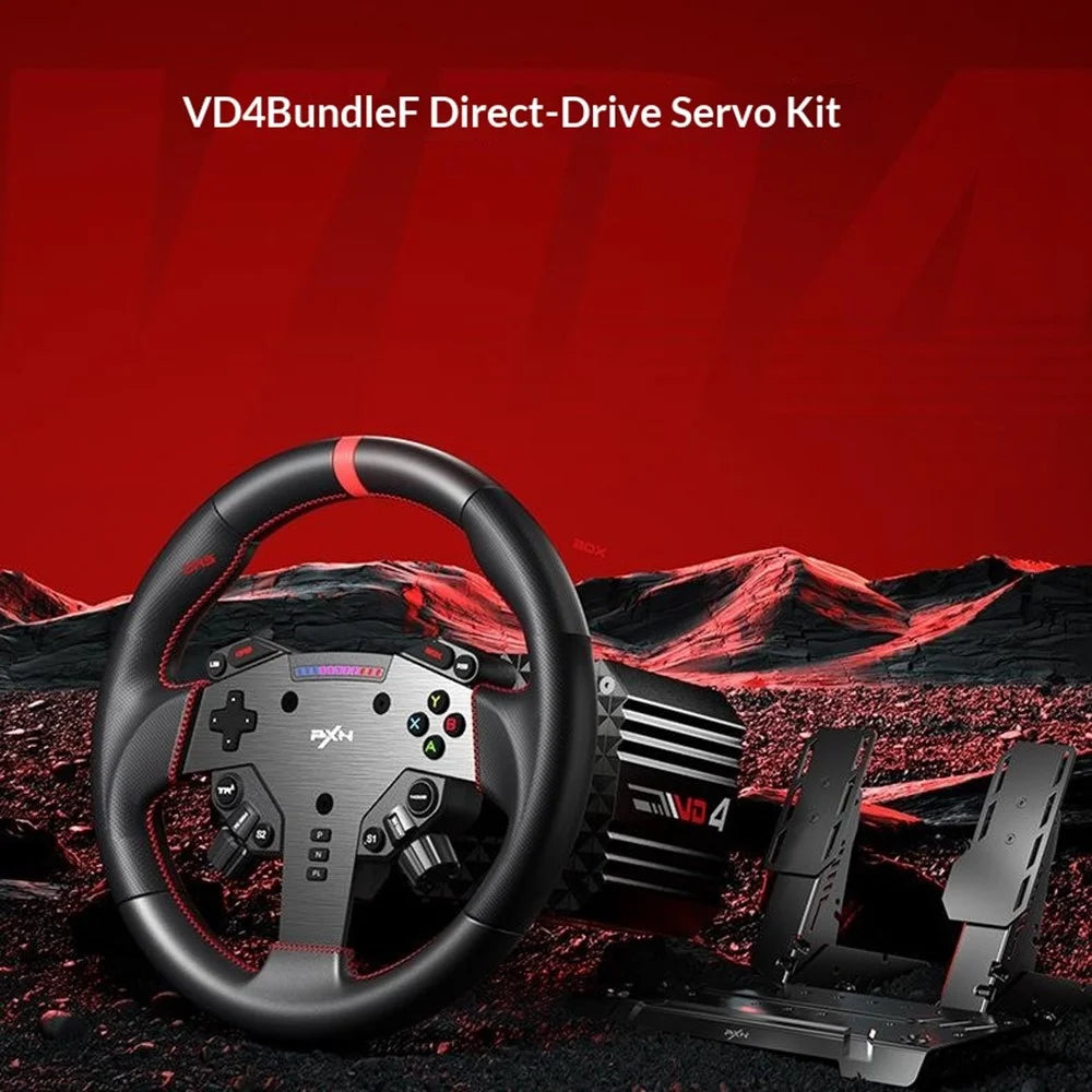 PXN VD4 BUNDLE Direct Drive Racing Wheel for PC  /  PS4 Professional Gaming Steering Wheel with Pedals - Black - 2