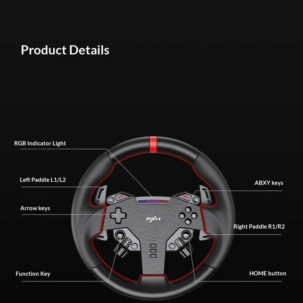 PXN VD4 BUNDLE Direct Drive Racing Wheel for PC  /  PS4 Professional Gaming Steering Wheel with Pedals - Black - 4
