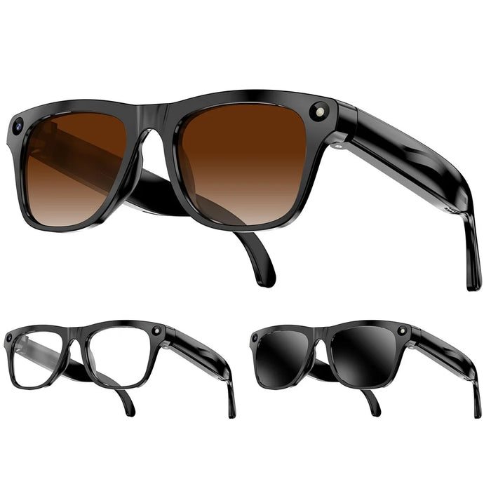 xk one pro AI Smart Glasses 8MP HD Camera Bluetooth-compatible Calling Voice Translation Recording Eyewear - Black - 1