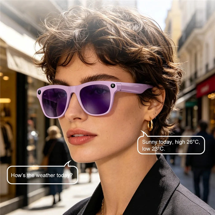xk one pro AI Smart Glasses 8MP HD Camera Bluetooth-compatible Calling Voice Translation Recording Eyewear - Black - 5