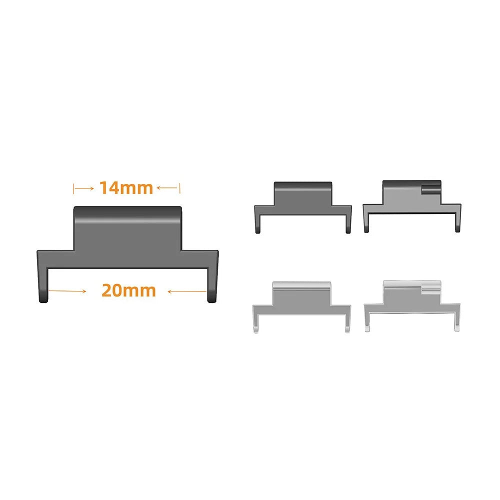 1 Pair For Casio Baby-G BA-110 / BA-112 / BA-100 / BA-130 Metal Adapter 14mm to 20mm Watch Strap Connector - Black - 5