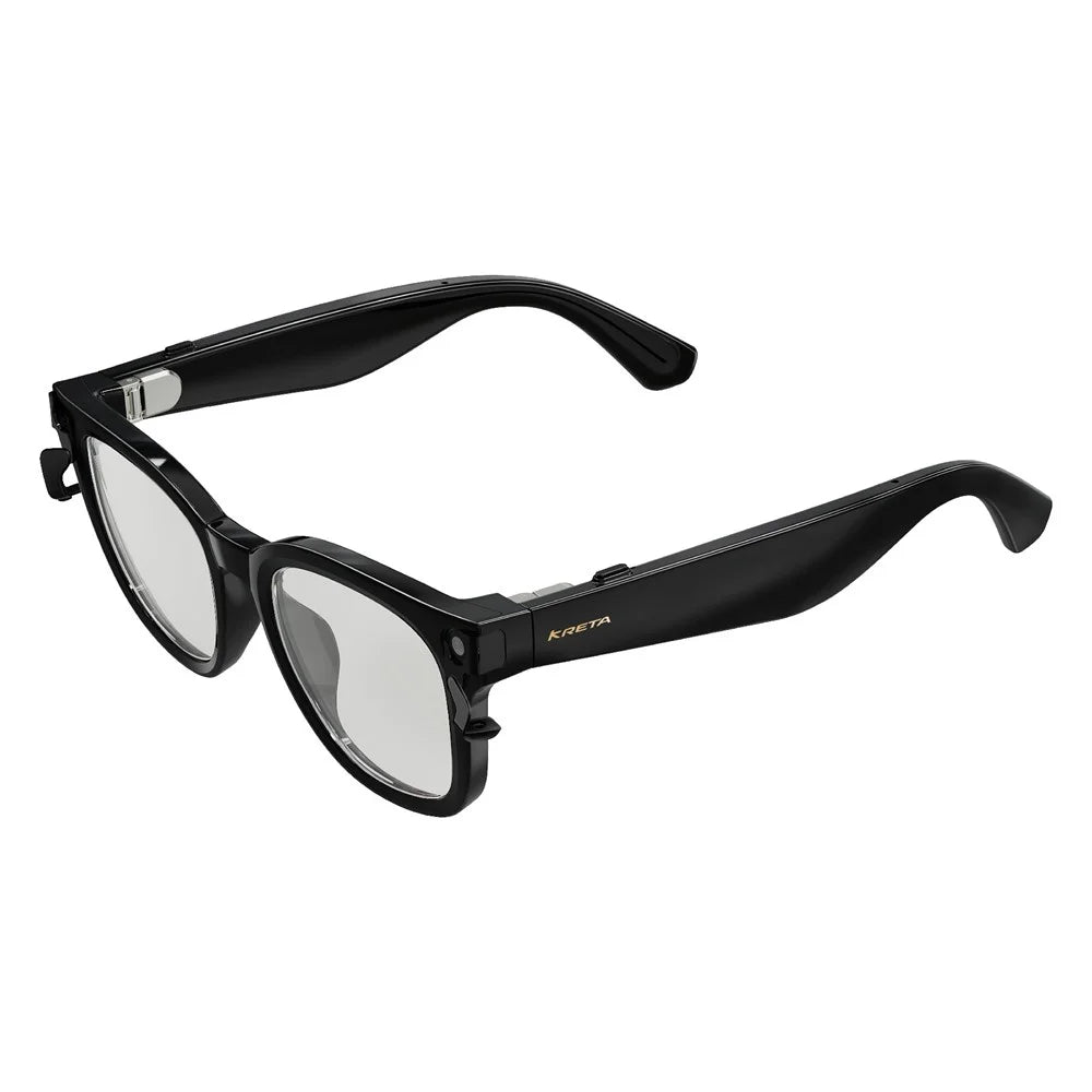KRETA V52 Smart Glasses 8MP HD Camera Six-Axis Stabilization AI Translation Music Eyeglasses - Black - 1