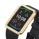 Rhinestone Decor Protective Cover Electroplating Hard PC Frame for Huawei Watch Fit - Rose Gold - 4