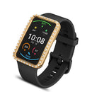 Rhinestone Decor Protective Cover Electroplating Hard PC Frame for Huawei Watch Fit - Rose Gold - 5